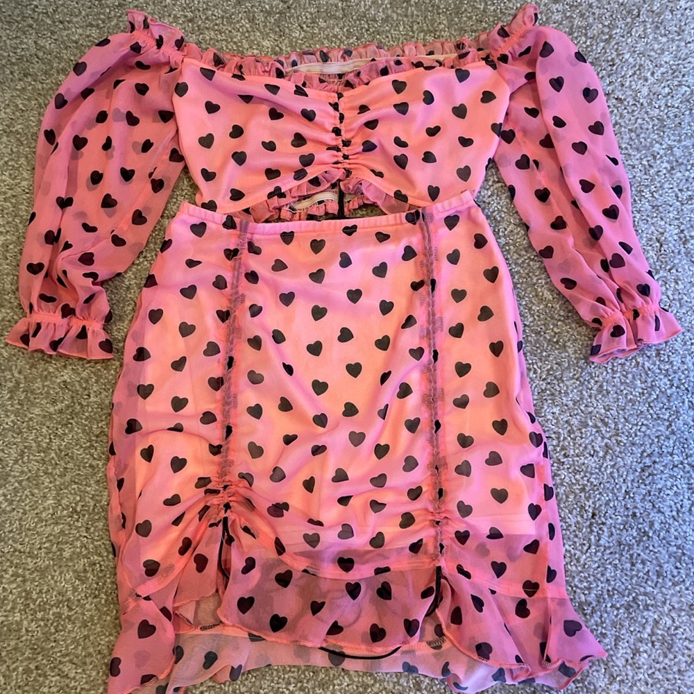 Pink hearts set